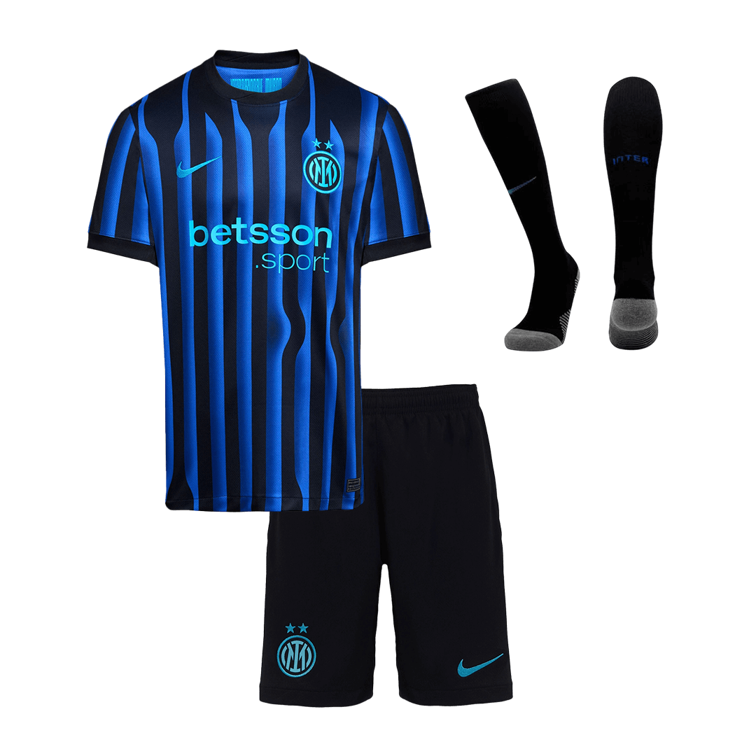 Kid's Inter Milan Home Soccer Jersey Kit(Jersey+Shorts+Socks) 2025/26 - Soccerdeal