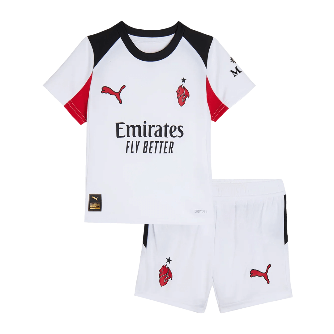 Kid's AC Milan Away Soccer Jersey Kit(Jersey+Shorts) 2025/26 - Soccerdeal