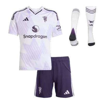 Kid's Manchester United Away Soccer Jersey Kit(Jersey+Shorts+Socks) 2025/26 - Soccerdeal