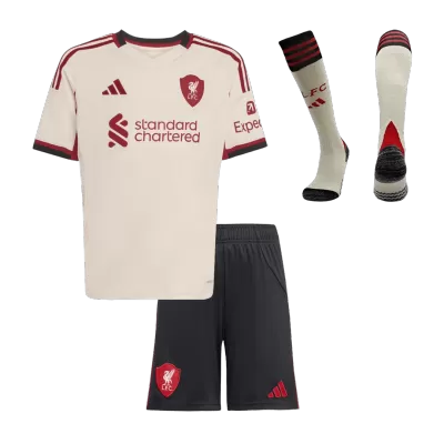 Kid's Liverpool Away Soccer Jersey Kit(Jersey+Shorts+Socks) 2025/26 - Soccerdeal