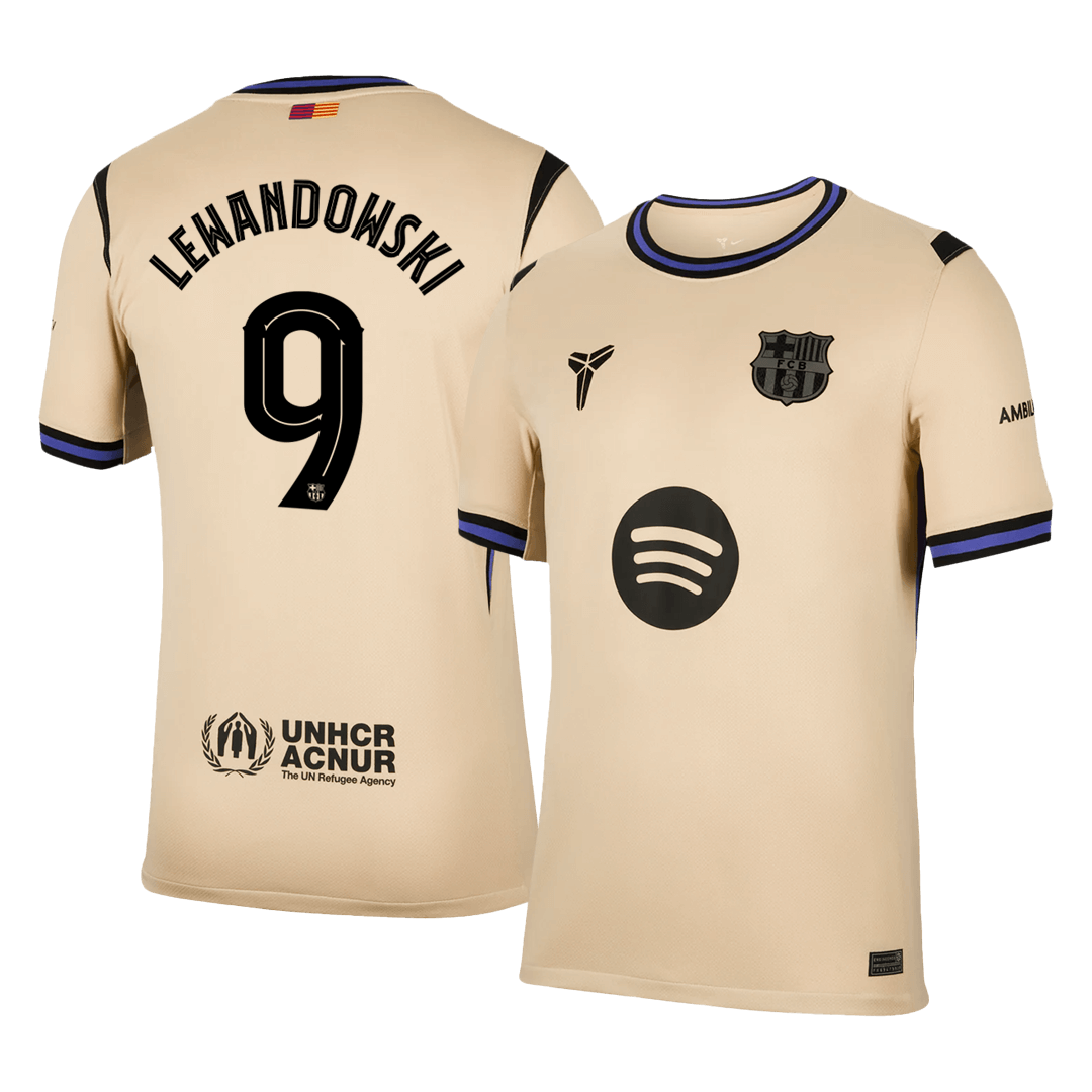 LEWANDOWSKI #9 Barcelona Away Soccer Jersey 2025/26 -UCL - Soccerdeal