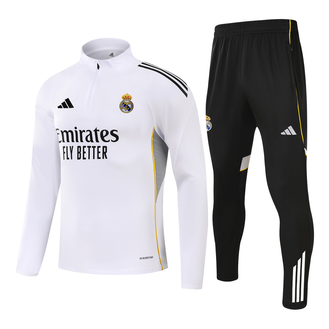 Real Madrid Zipper Sweatshirt Kit(Top+Pants) 2025/26 - Soccerdeal