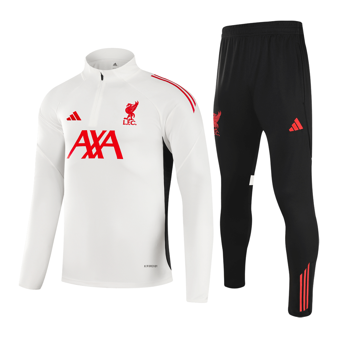Kid's Liverpool Zipper Sweatshirt Kit(Top+Pants) 2025/26 - Soccerdeal