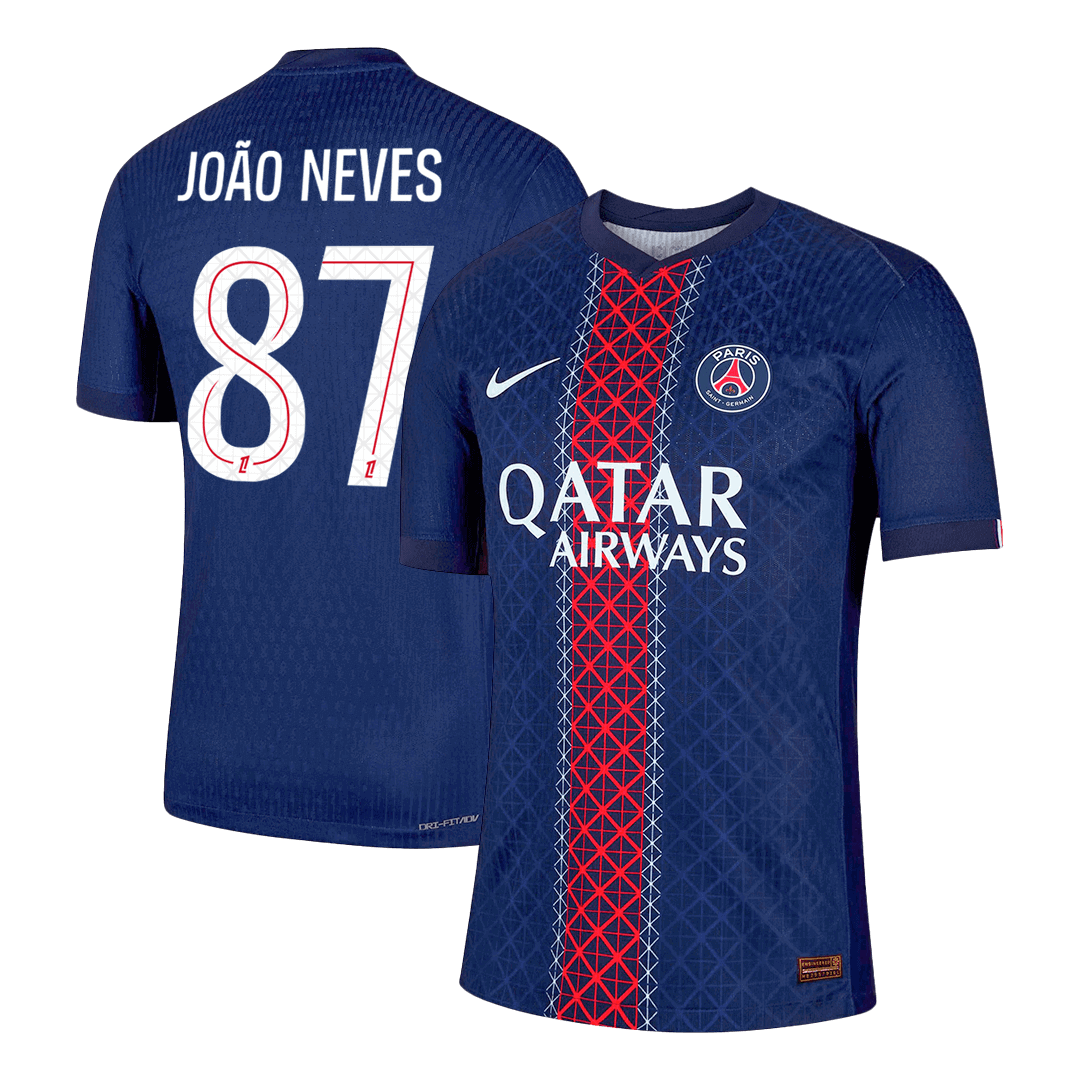 Authentic JOÃO NEVES #87 PSG Home Soccer Jersey 2025/26 - Soccerdeal