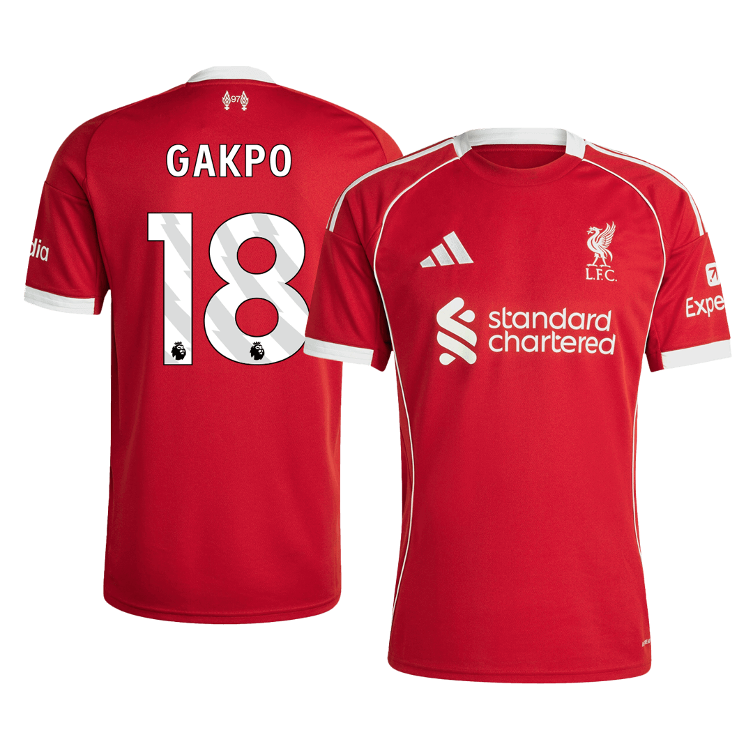 GAKPO #18 Liverpool Home Soccer Jersey 2025/26 - Soccerdeal