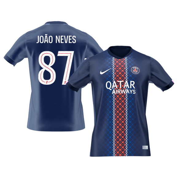 JOÃO NEVES #87 PSG Home Soccer Jersey 2025/26 - Soccerdeal