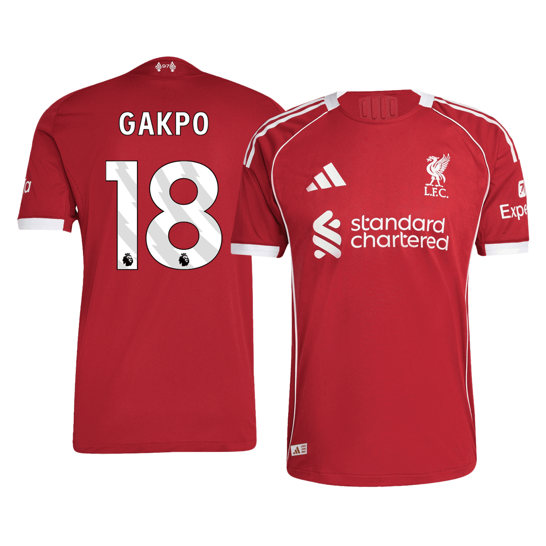 GAKPO #18 Liverpool Home Soccer Jersey 2025/26 Player Version - Soccerdeal