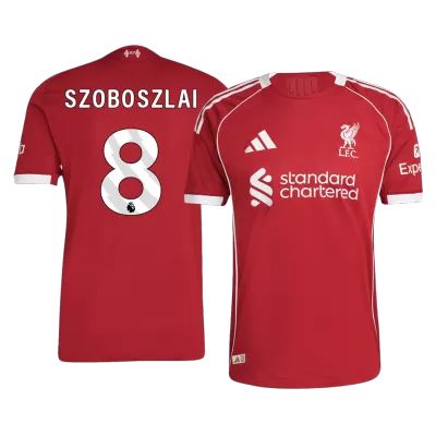 Authentic SZOBOSZLAI #8 Liverpool Home Soccer Jersey 2025/26 - Soccerdeal