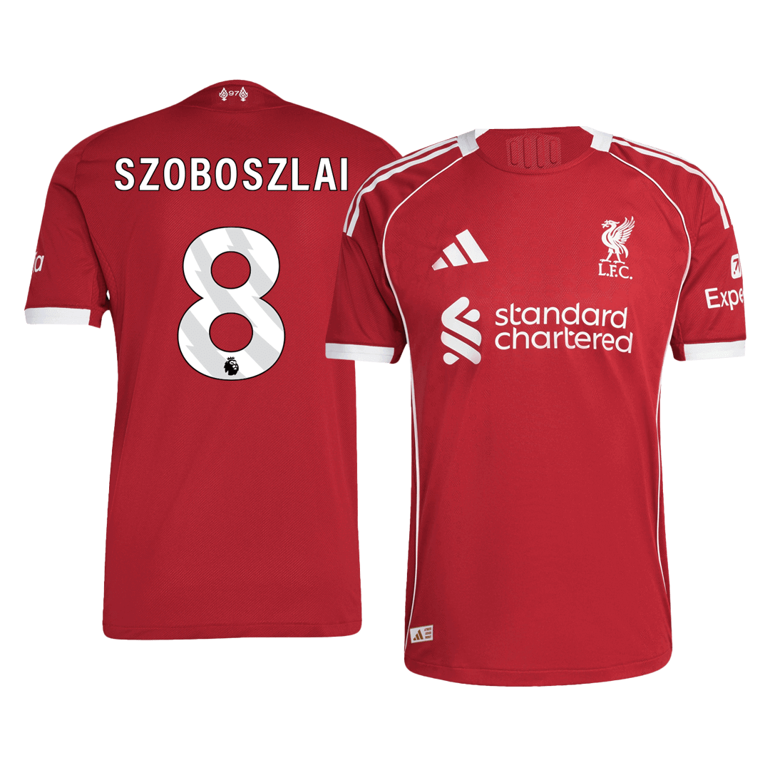 SZOBOSZLAI #8 Liverpool Home Soccer Jersey 2025/26 Player Version - Soccerdeal