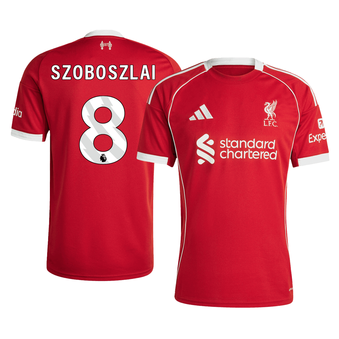 SZOBOSZLAI #8 Liverpool Home Soccer Jersey 2025/26 - Soccerdeal