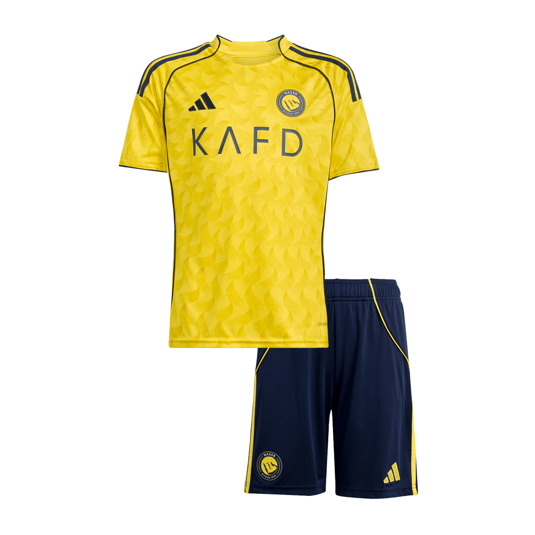 Kid's Al Nassr Home Soccer Jersey Kit(Jersey+Shorts) 2025/26 - Soccerdeal