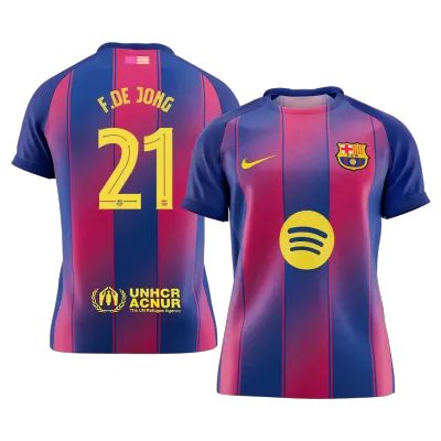 F.DE JONG #21 Barcelona Home Soccer Jersey 2025/26 -UCL - Soccerdeal