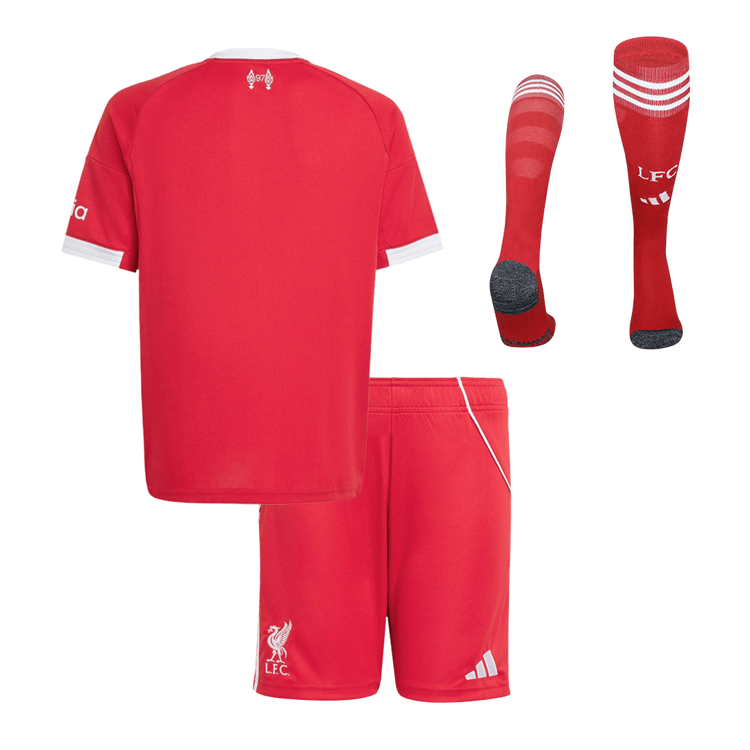 Kid's Liverpool Home Soccer Jersey Kit(Jersey+Shorts+Socks) 2025/26 - Soccerdeal