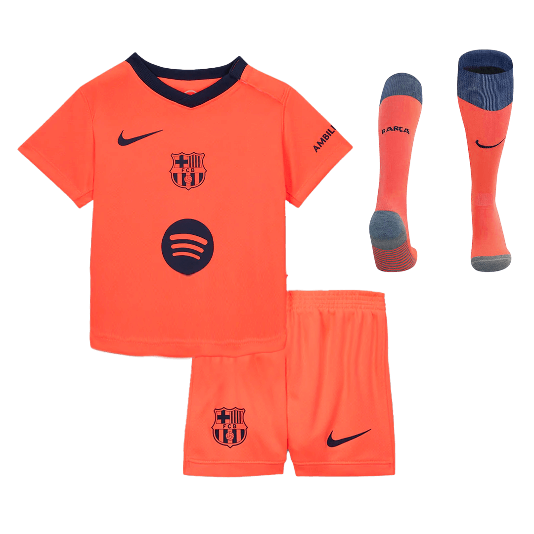 Kid's Barcelona Third Away Soccer Jersey Kit(Jersey+Shorts+Socks) 2025/26 - Soccerdeal