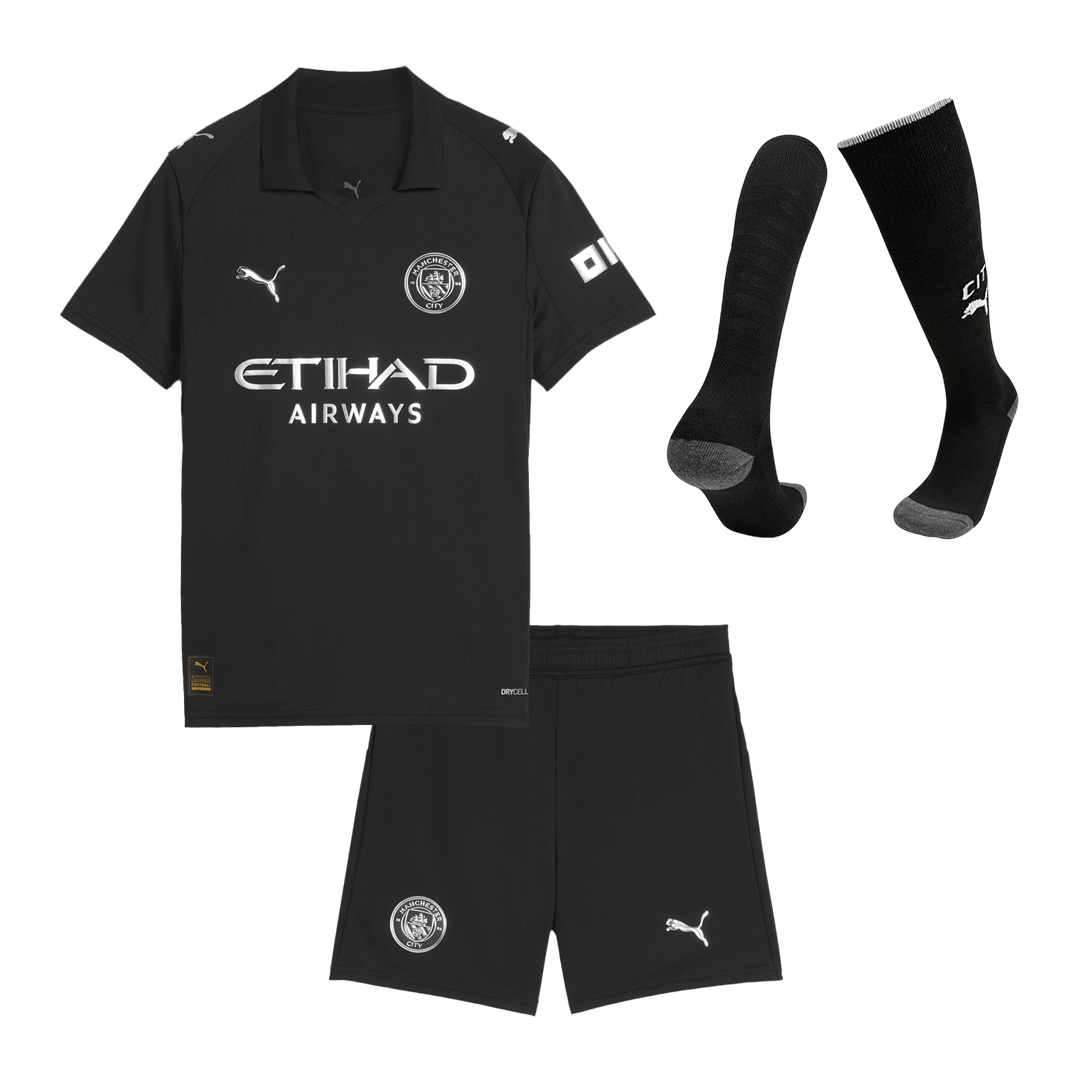 Kid's Manchester City Away Soccer Jersey Kit(Jersey+Shorts+Socks) 2025/26 - Soccerdeal