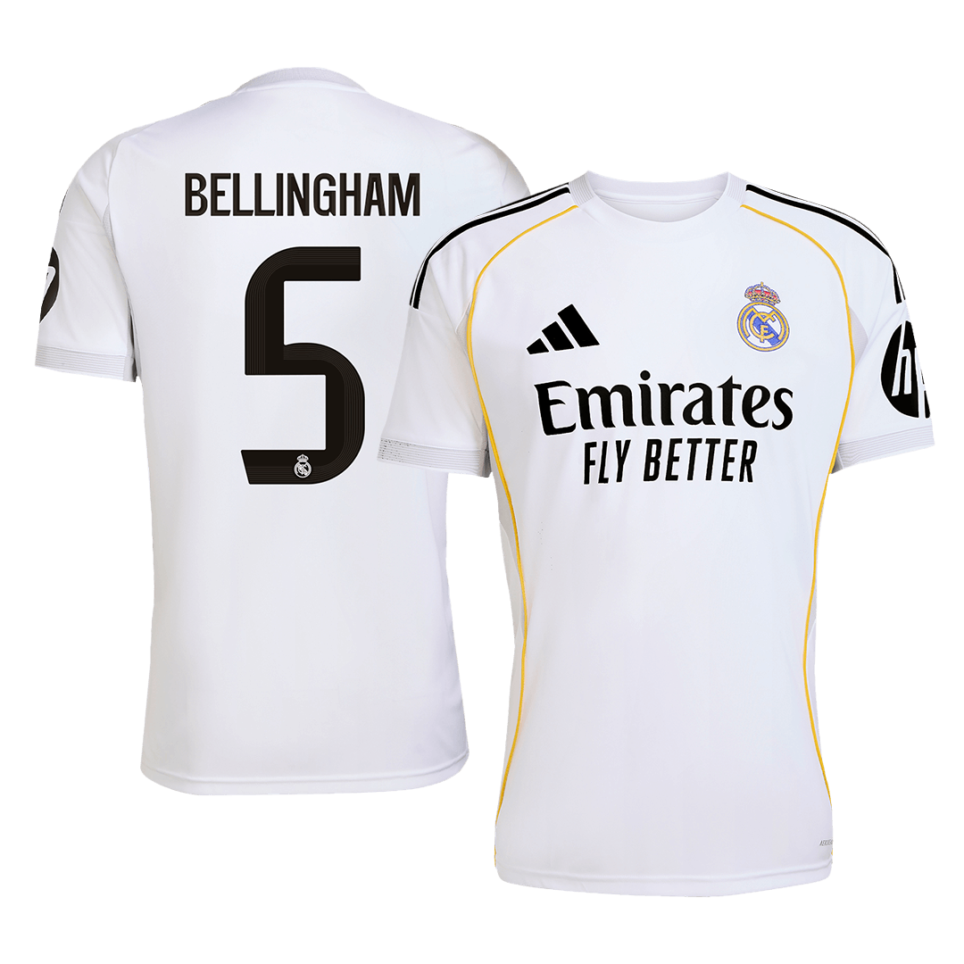 BELLINGHAM #5 Real Madrid Home Soccer Jersey 2025/26 - Soccerdeal