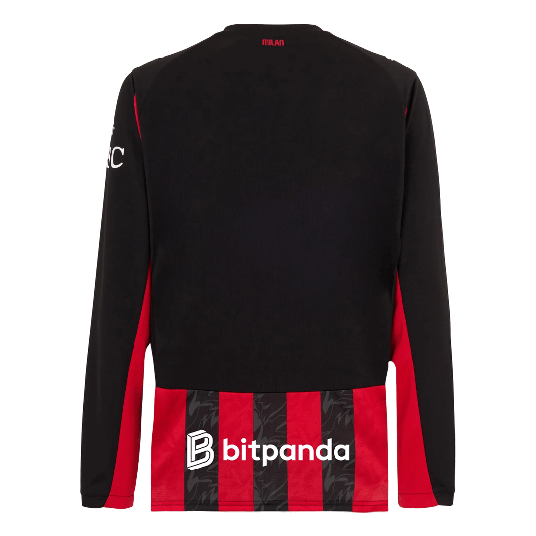 AC Milan Home Long Sleeve Soccer Jersey 2025/26 - Soccerdeal