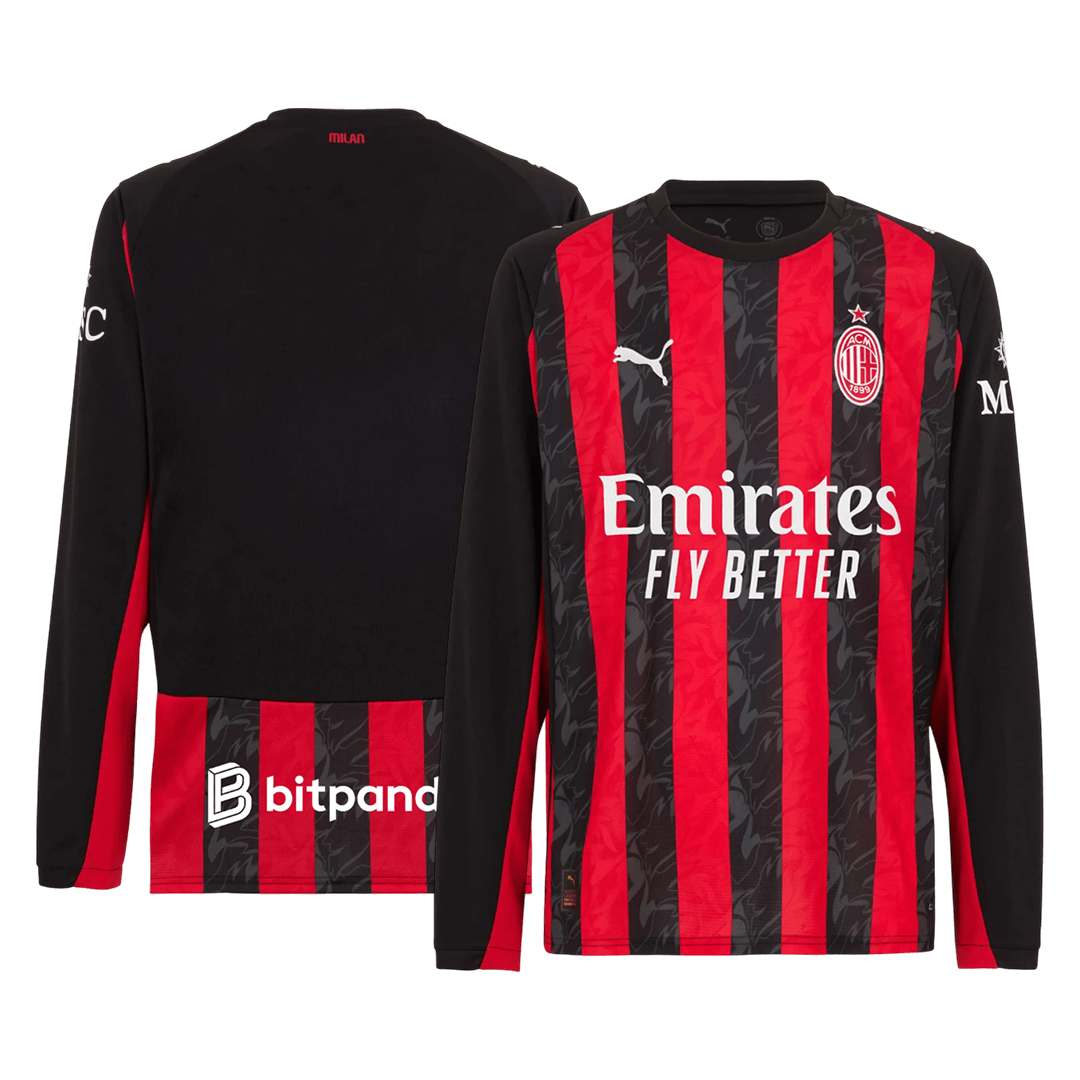 AC Milan Home Long Sleeve Soccer Jersey 2025/26 - Soccerdeal