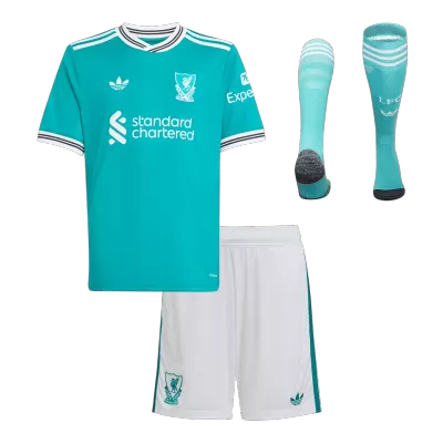 Kid's Liverpool Third Away Soccer Jersey Kit(Jersey+Shorts+Socks) 2025/26 - Soccerdeal