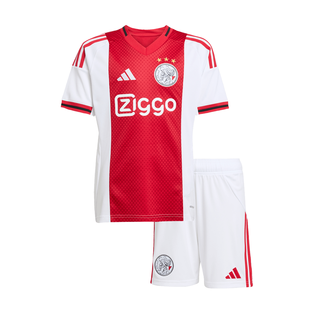 Kid's Ajax Home Soccer Jersey Kit(Jersey+Shorts) 2025/26 - Soccerdeal