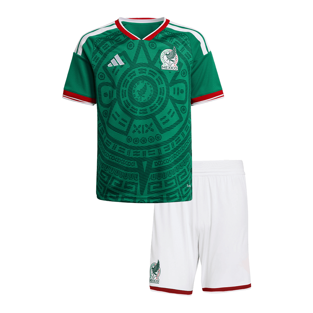 Kid's Mexico Home Soccer Jersey Kit(Jersey+Shorts) 2025/26 - Soccerdeal