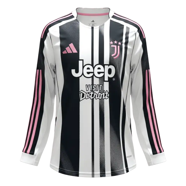 Juventus Home Long Sleeve Soccer Jersey 2025/26 - Soccerdeal