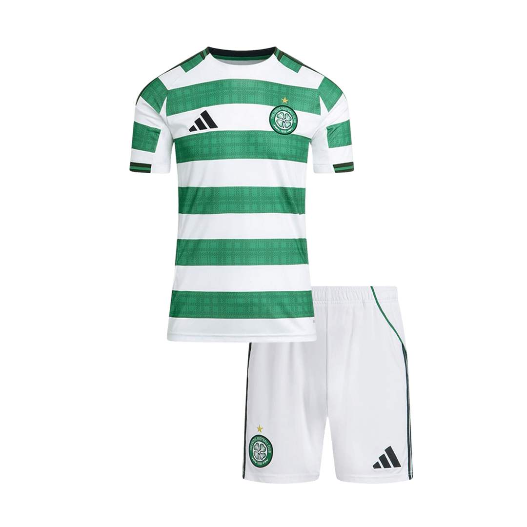 Kid's Celtic Home Soccer Jersey Kit(Jersey+Shorts) 2025/26 - Soccerdeal