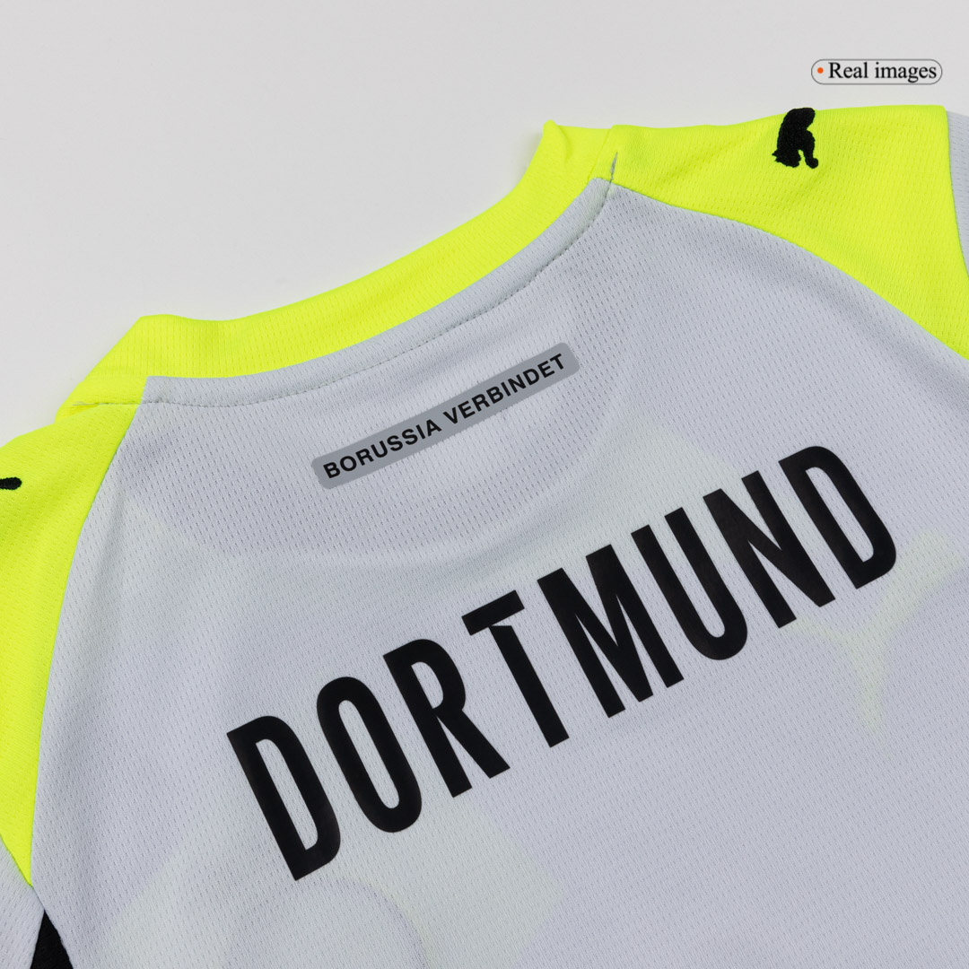 Kid's Borussia Dortmund Away Soccer Jersey Kit(Jersey+Shorts) 2025/26 - Soccerdeal