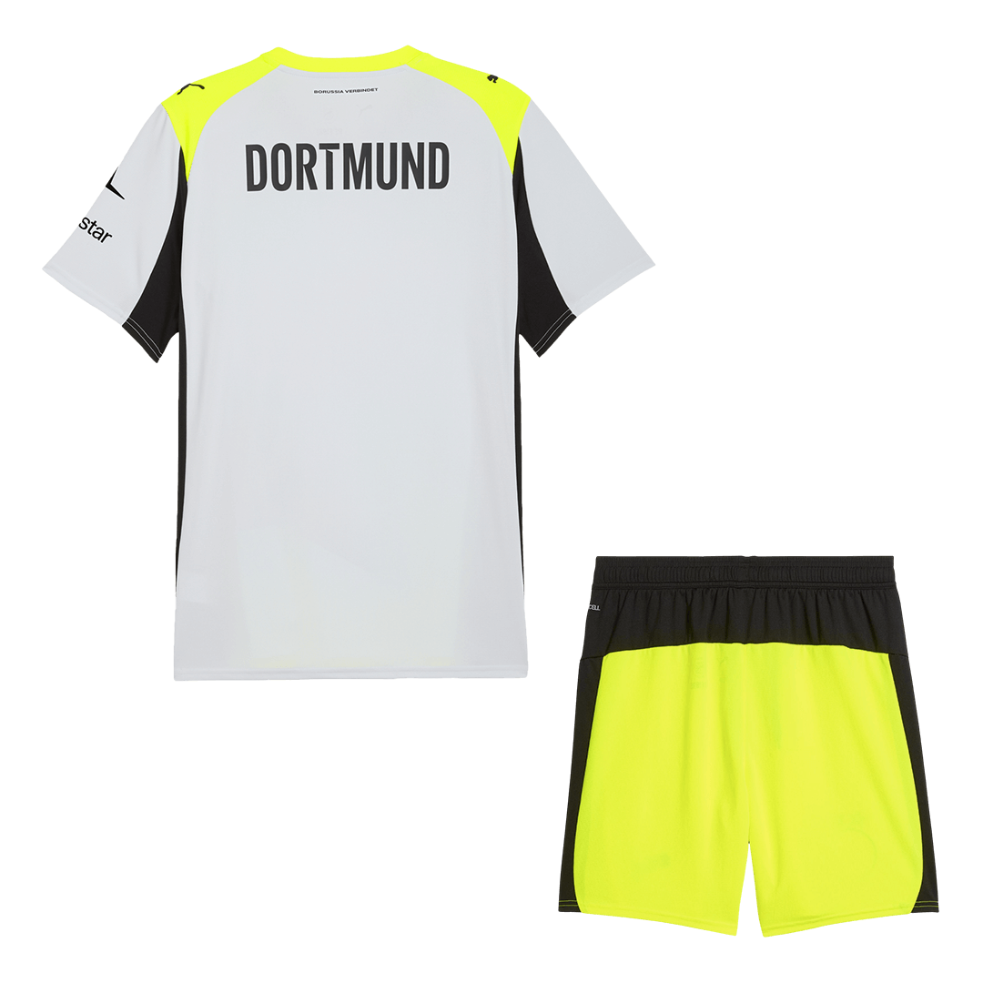 Borussia Dortmund Away Soccer Jersey Kit(Jersey+Shorts) 2025/26 - Soccerdeal