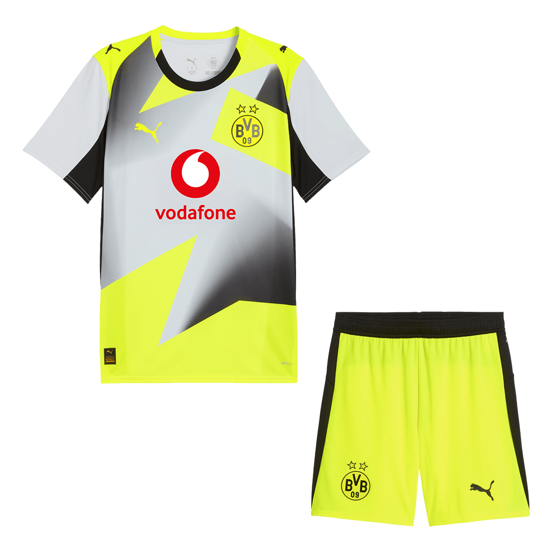 Borussia Dortmund Away Soccer Jersey Kit(Jersey+Shorts) 2025/26 - Soccerdeal