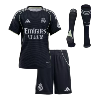 Kid's Real Madrid Away Soccer Jersey Kit(Jersey+Shorts+Socks) 2025/26 - Soccerdeal