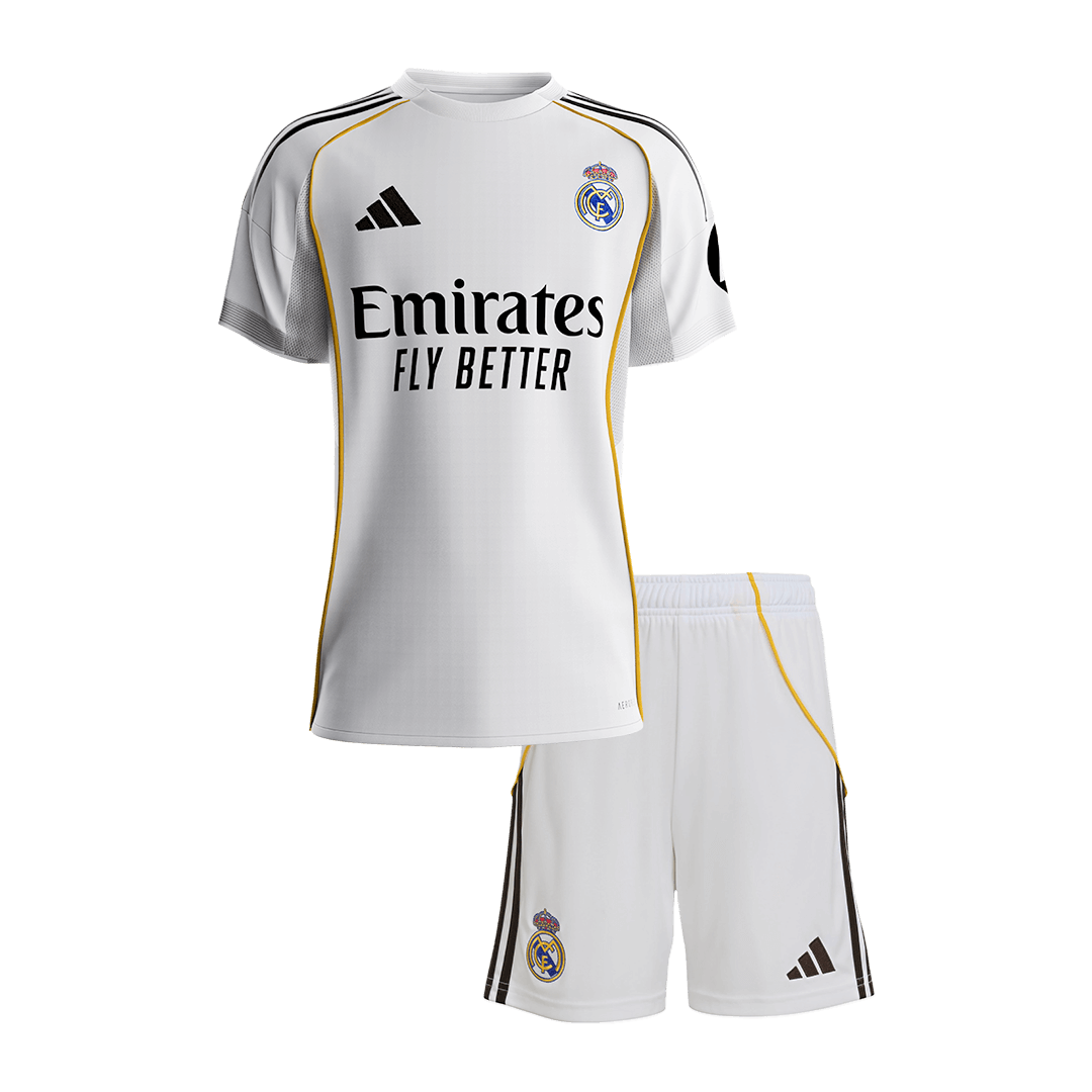 Kid's Real Madrid Home Soccer Jersey Kit(Jersey+Shorts) 2025/26 - Soccerdeal