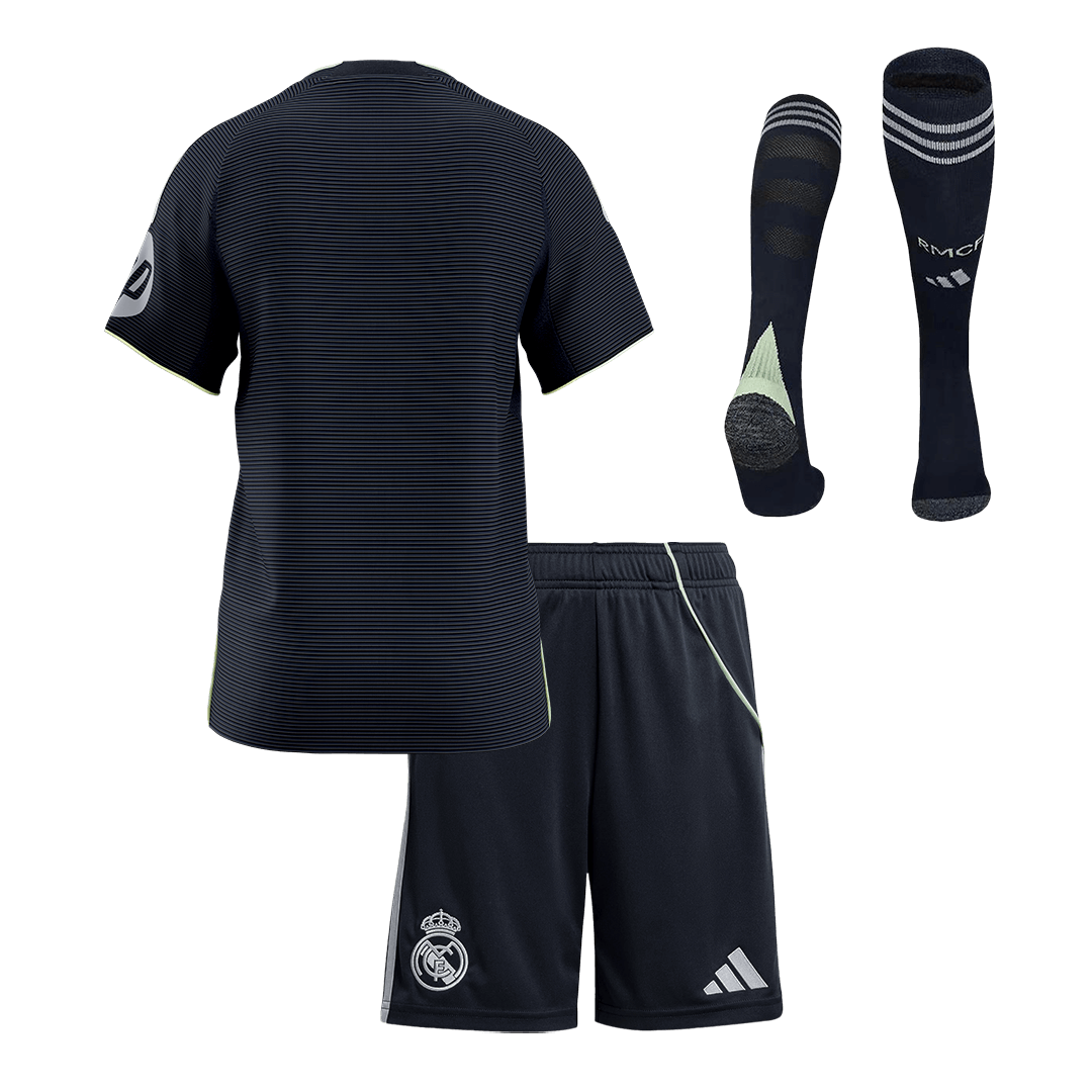 Kid's Real Madrid Away Soccer Jersey Kit(Jersey+Shorts+Socks) 2025/26 - Soccerdeal