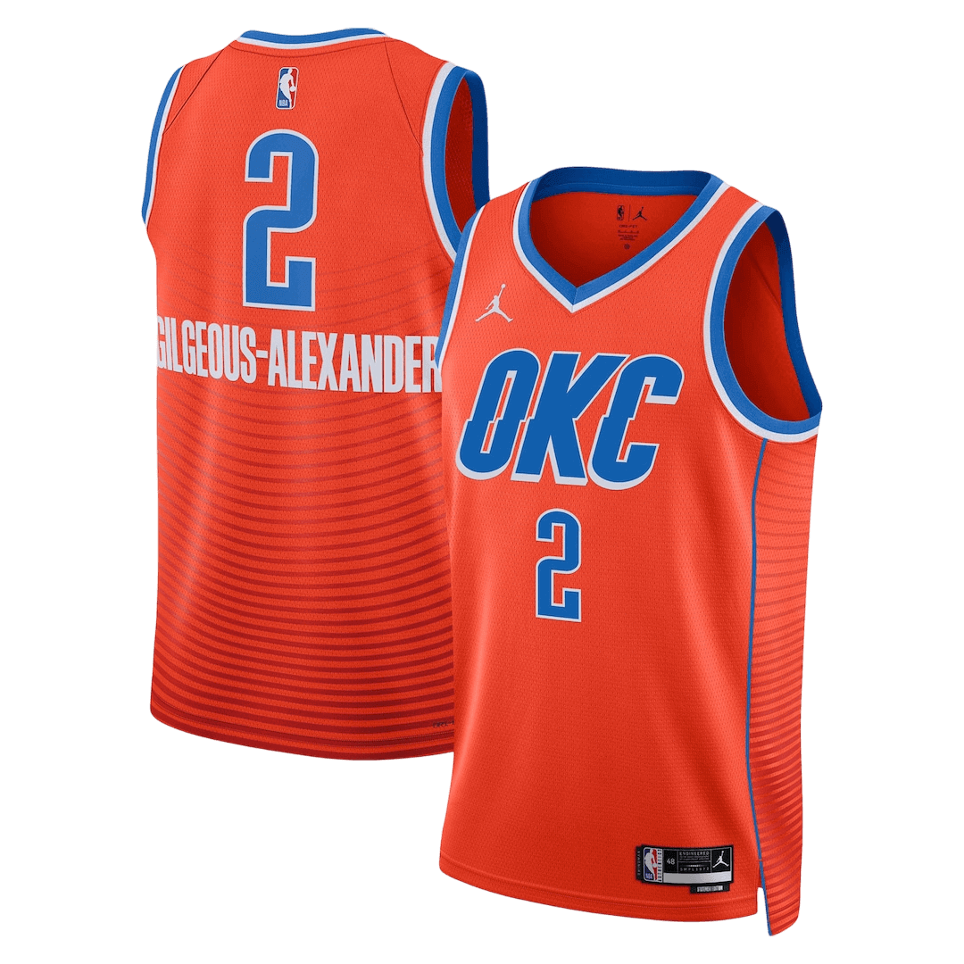 Oklahoma City Thunder Gilgeous-Alexander #2 Swingman NBA Jersey - City Edition- Statement Edition - Soccerdeal