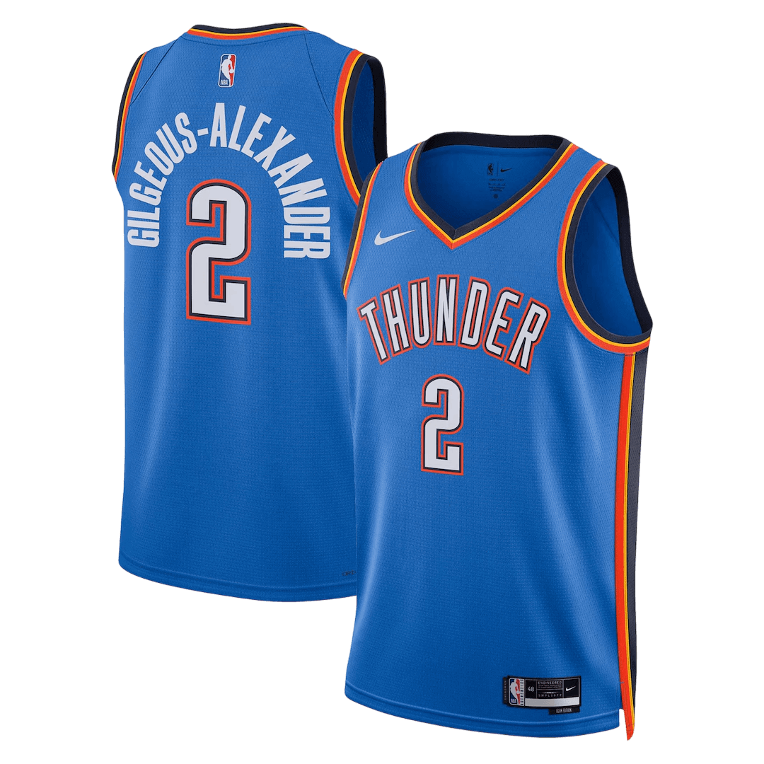 Oklahoma City Thunder Gilgeous-Alexander #2 Swingman NBA Jersey - City Edition- Icon Edition - Soccerdeal