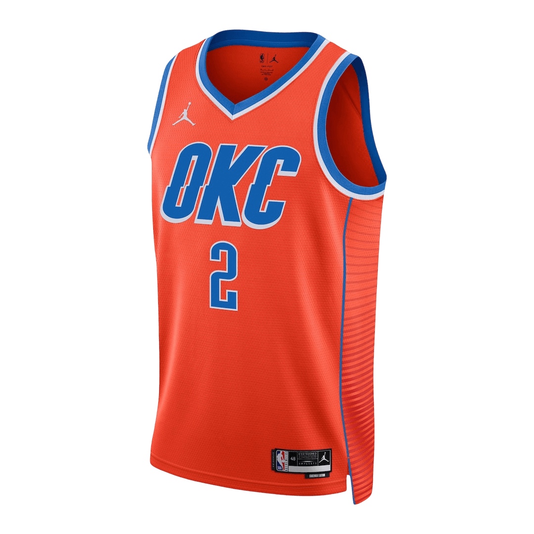 Oklahoma City Thunder Gilgeous-Alexander #2 Swingman NBA Jersey - City Edition- Statement Edition - Soccerdeal