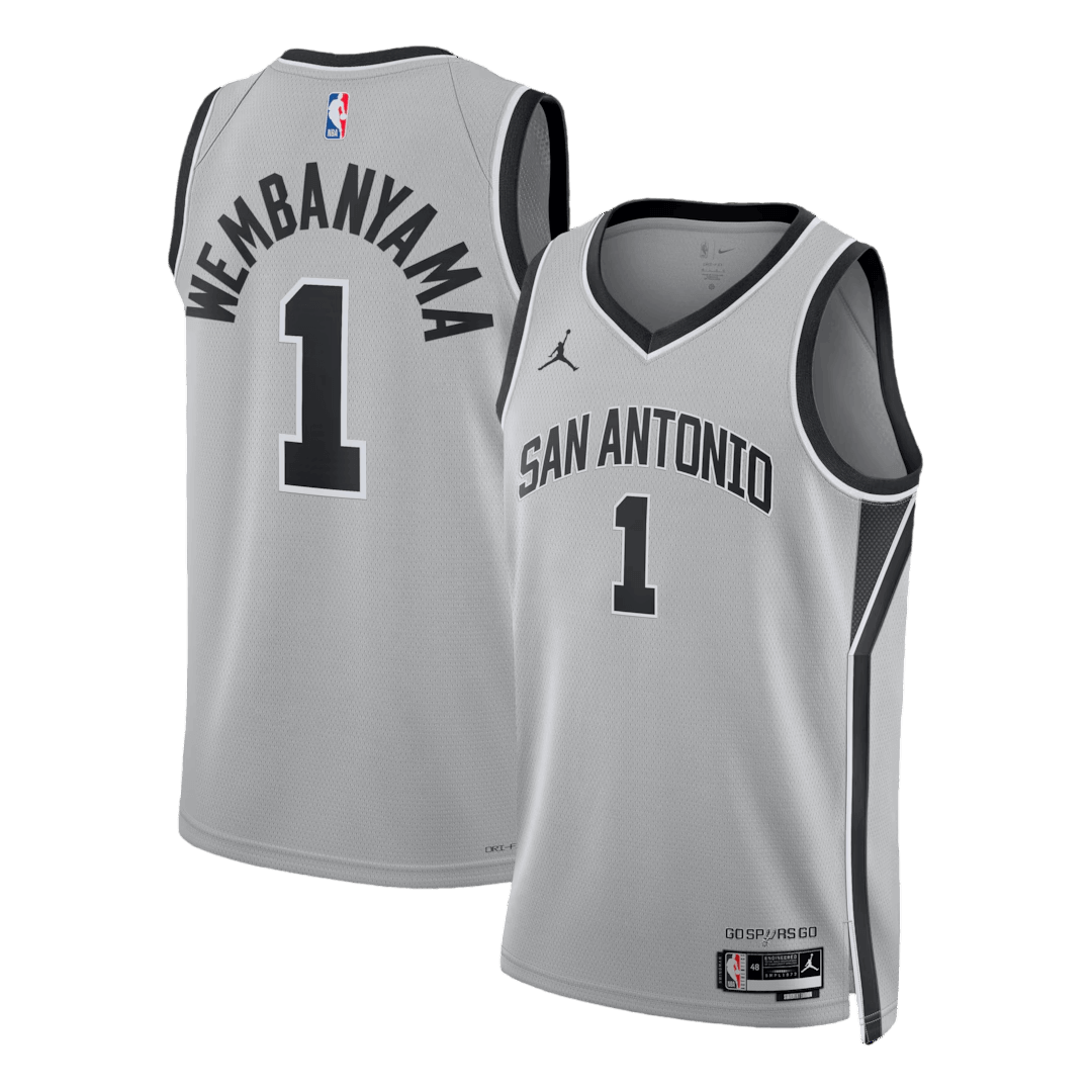 San Antonio Spurs Wembanyama #1 Swingman NBA Jersey - Statement Edition - Soccerdeal