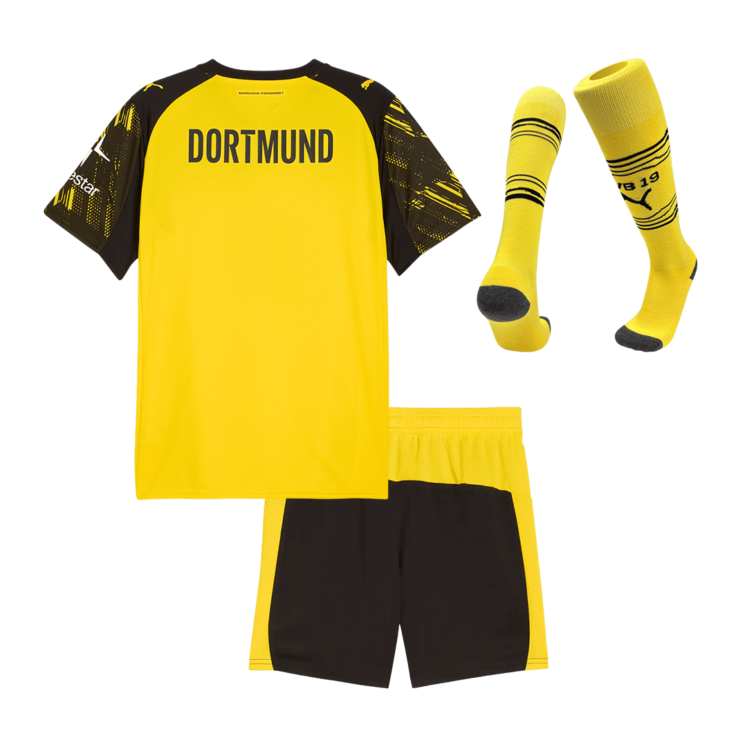 Kid's Borussia Dortmund Home Soccer Jersey Kit(Jersey+Shorts+Socks) 2025/26 - Soccerdeal
