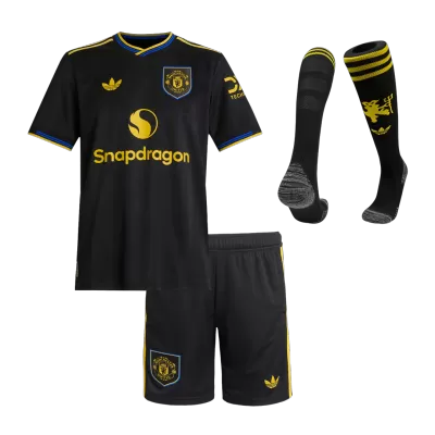 Kid's Manchester United Third Away Soccer Jersey Kit(Jersey+Shorts+Socks) 2025/26 - Soccerdeal
