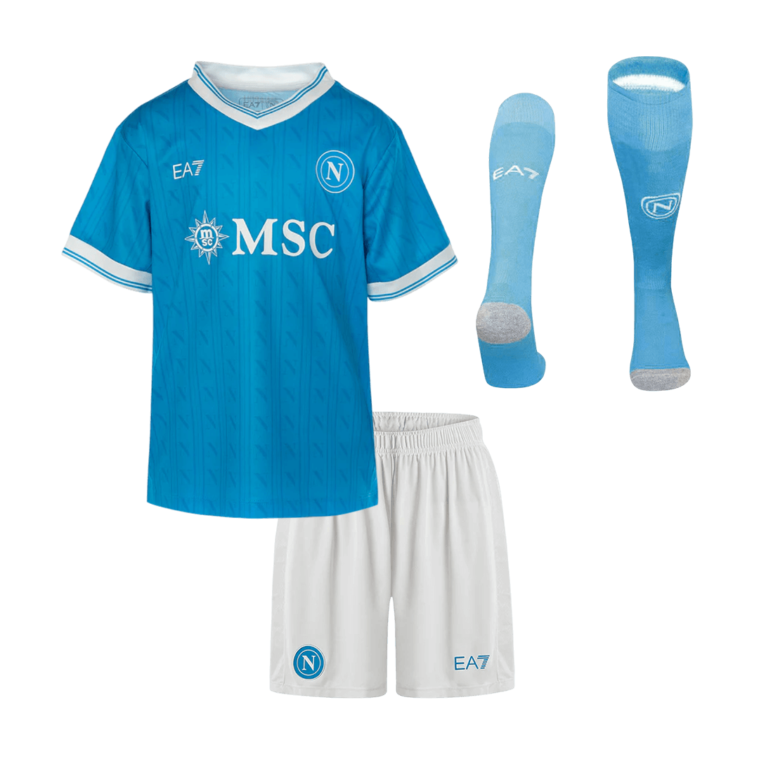Kid's Napoli Home Soccer Jersey Kit(Jersey+Shorts+Socks) 2025/26 - Soccerdeal