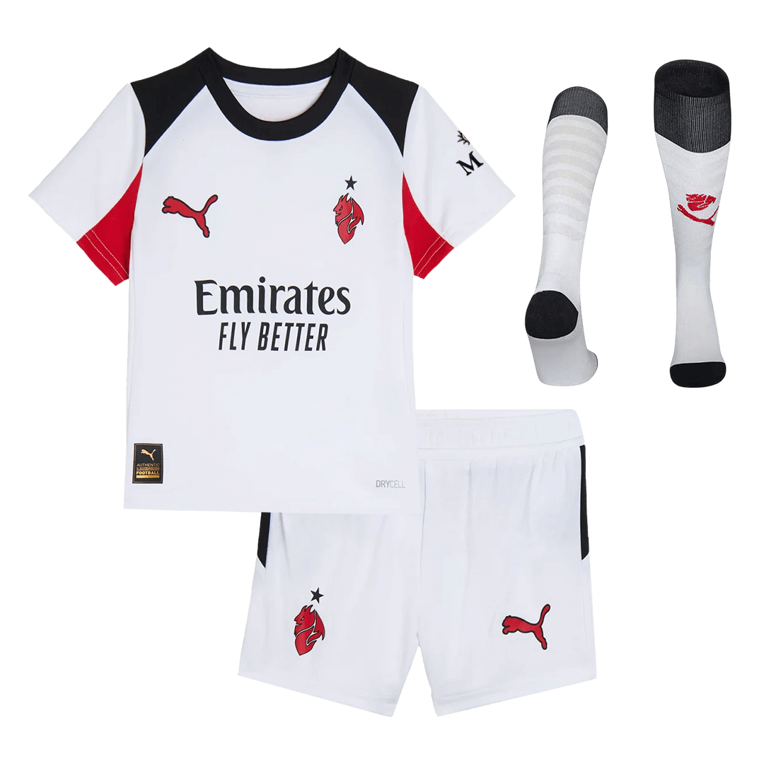 Kid's AC Milan Away Soccer Jersey Kit(Jersey+Shorts+Socks) 2025/26 - Soccerdeal