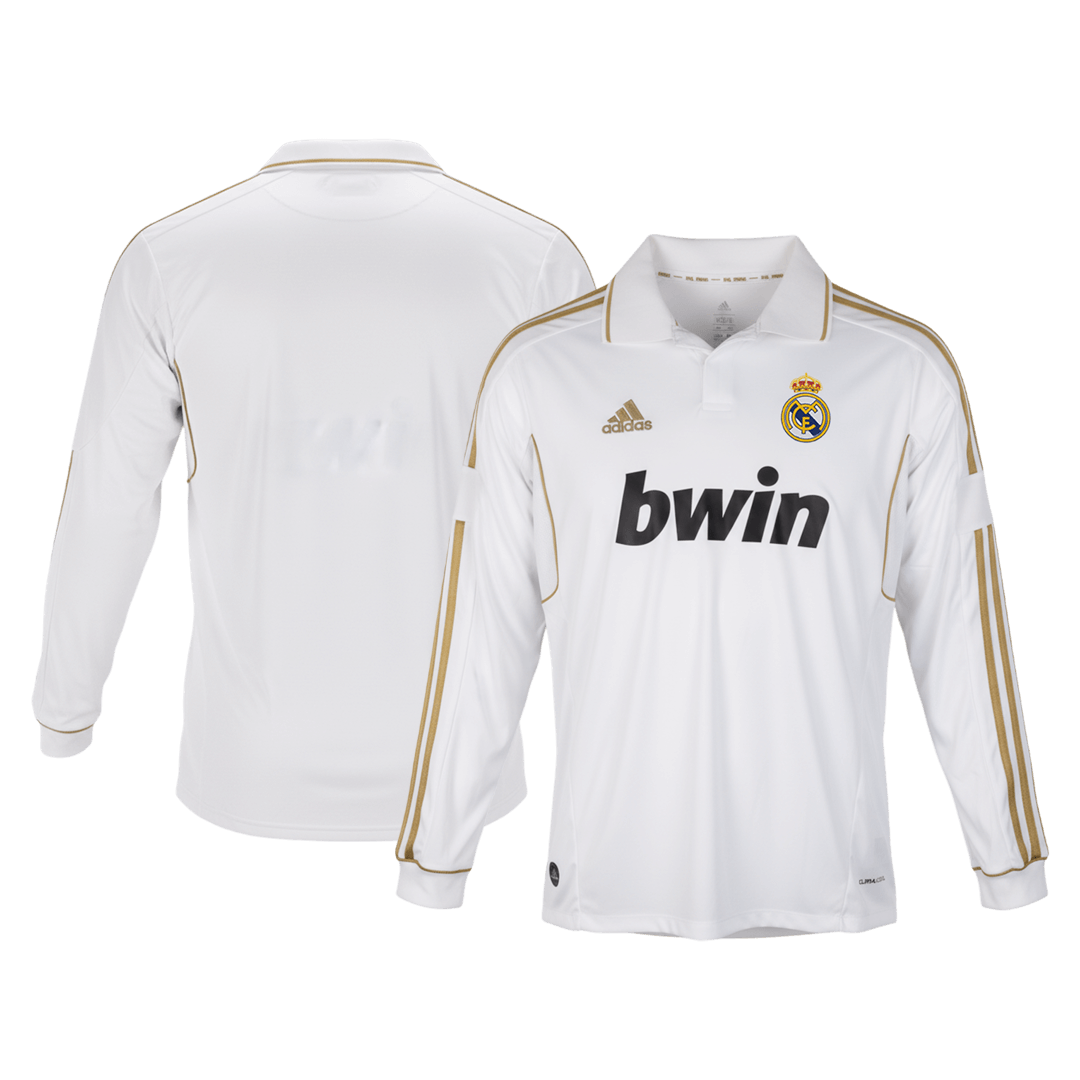 Retro 2011/12 Real Madrid Home Long Sleeve Soccer Jersey - Soccerdeal