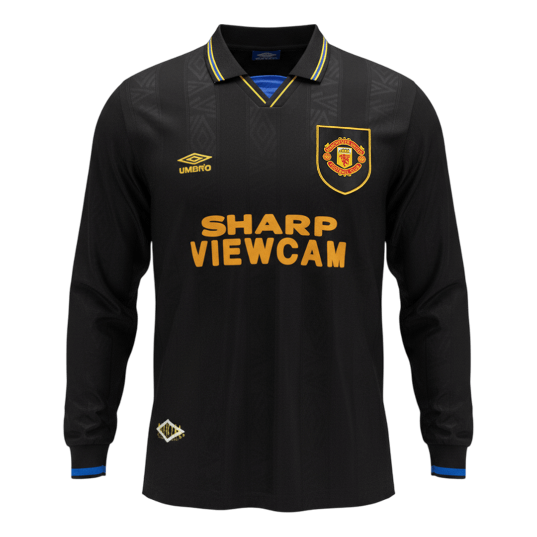 Retro 1993/94 Manchester United Away Long Sleeve Soccer Jersey - Soccerdeal