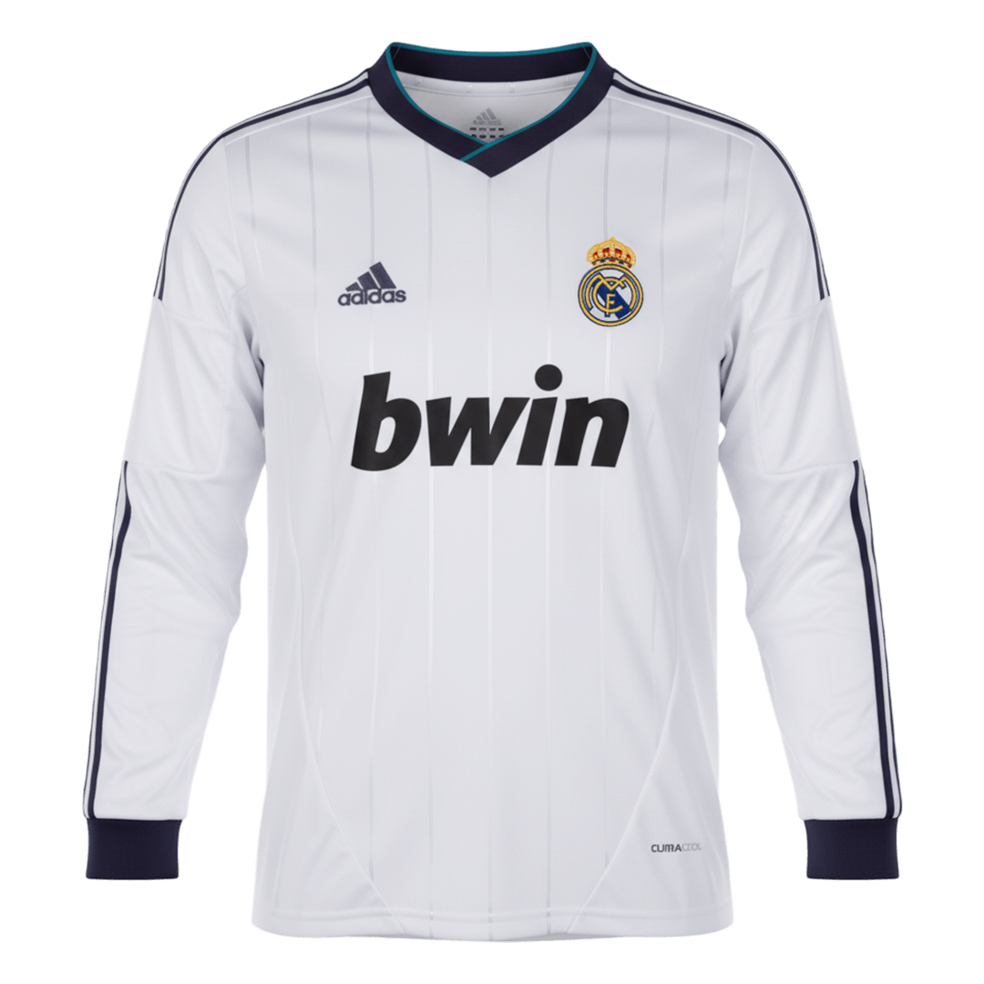 Retro 2012/13 Real Madrid Home Long Sleeve Soccer Jersey - Soccerdeal