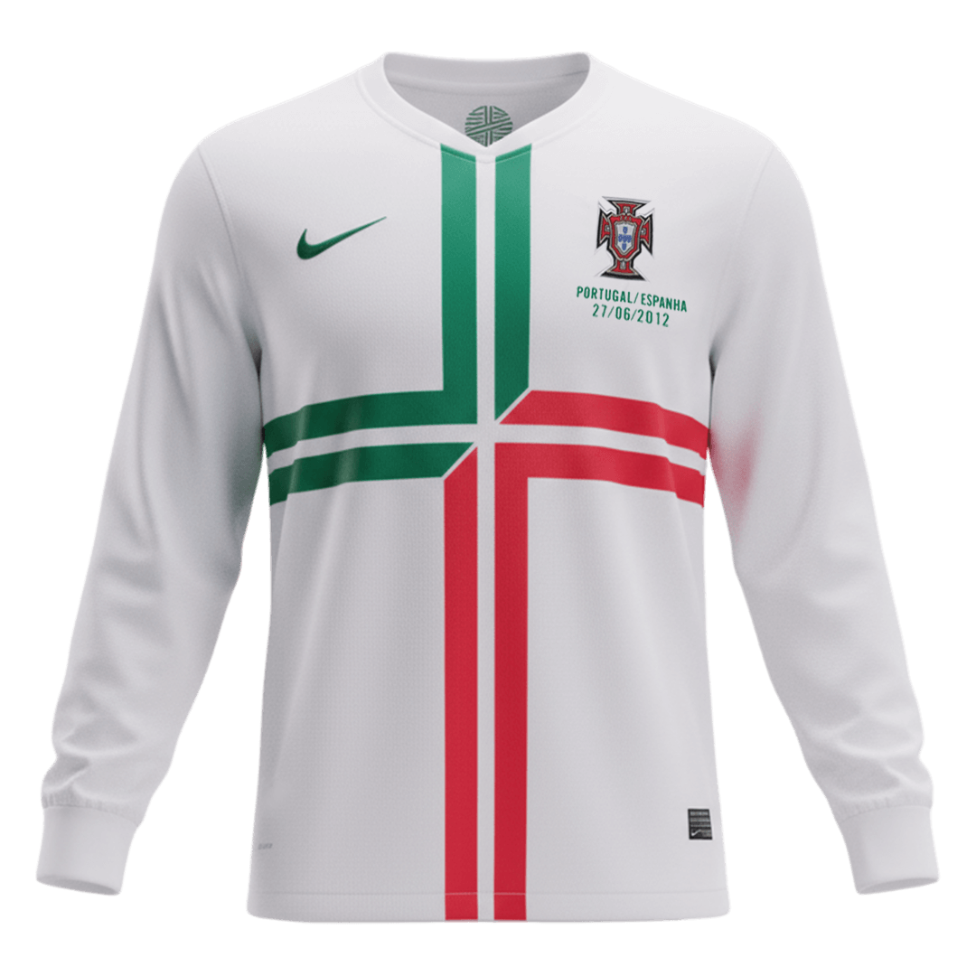 Retro 2012 Portugal Away Long Sleeve Soccer Jersey - Soccerdeal