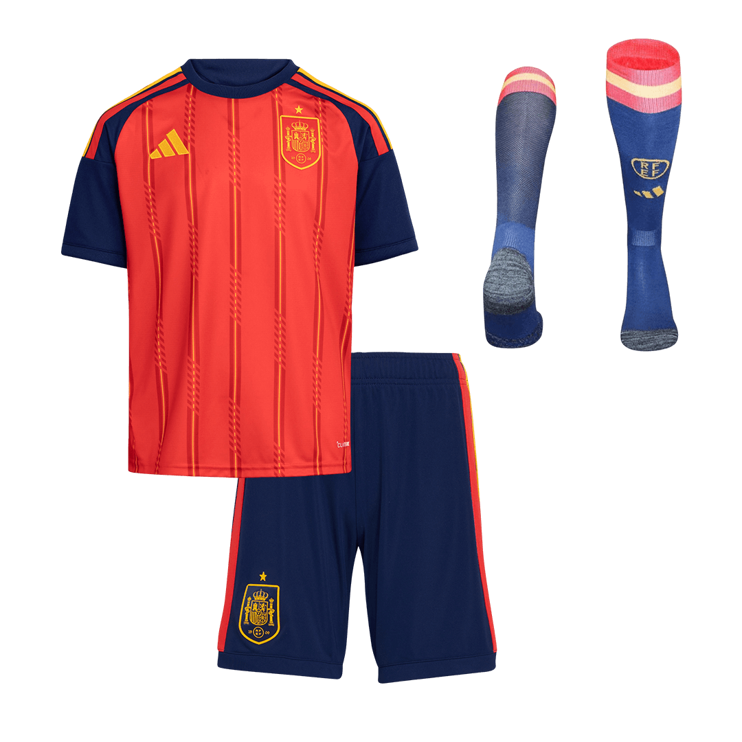 Kid's Spain Home Soccer Jersey Kit(Jersey+Shorts+Socks) 2026 - Soccerdeal