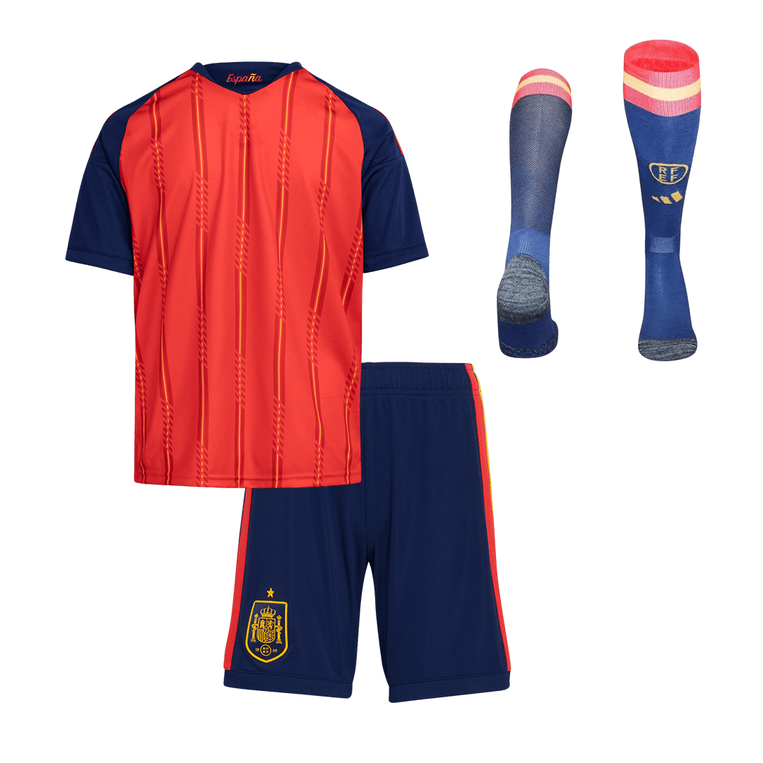 Kid's Spain Home Soccer Jersey Kit(Jersey+Shorts+Socks) 2026 - Soccerdeal