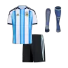 Kid's Argentina Home Soccer Jersey Kit(Jersey+Shorts+Socks) 2025/26 - Soccerdeal