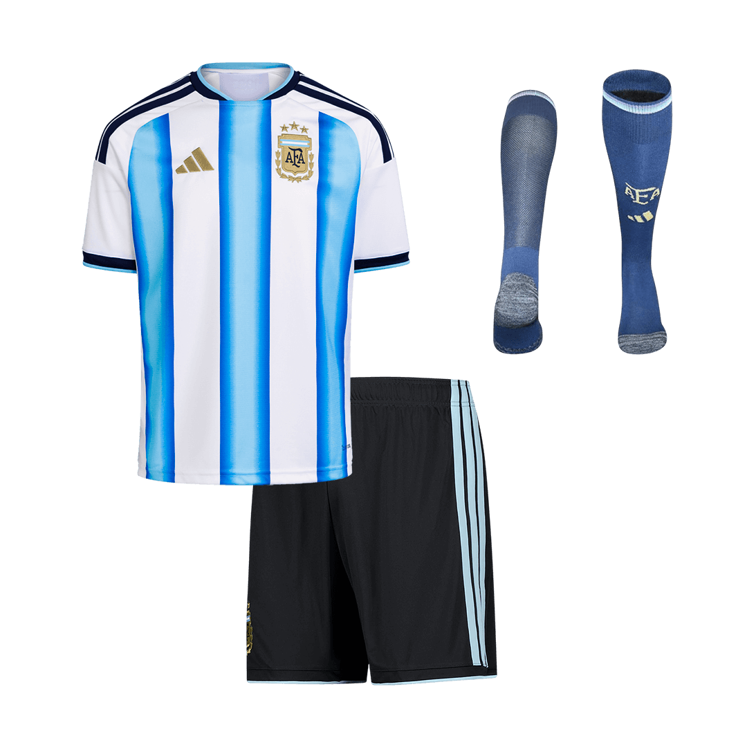 Kid's Argentina Home Soccer Jersey Kit(Jersey+Shorts+Socks) 2025/26 - Soccerdeal