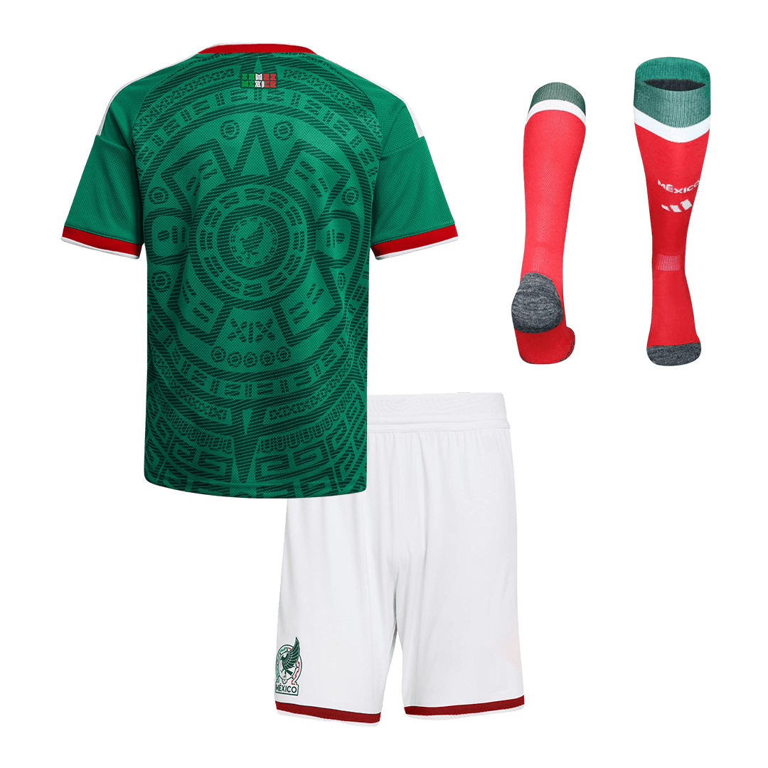 Kid's Mexico Home Soccer Jersey Kit(Jersey+Shorts+Socks) 2025/26 - Soccerdeal